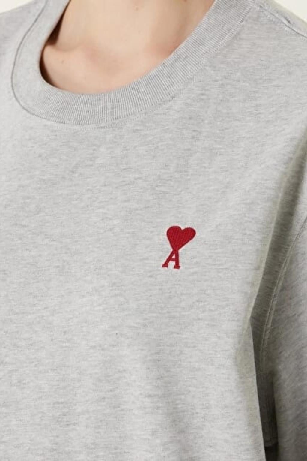 AÇIK GRİ BİSİKLET YAKA OVERSIZE T-SHIRT
