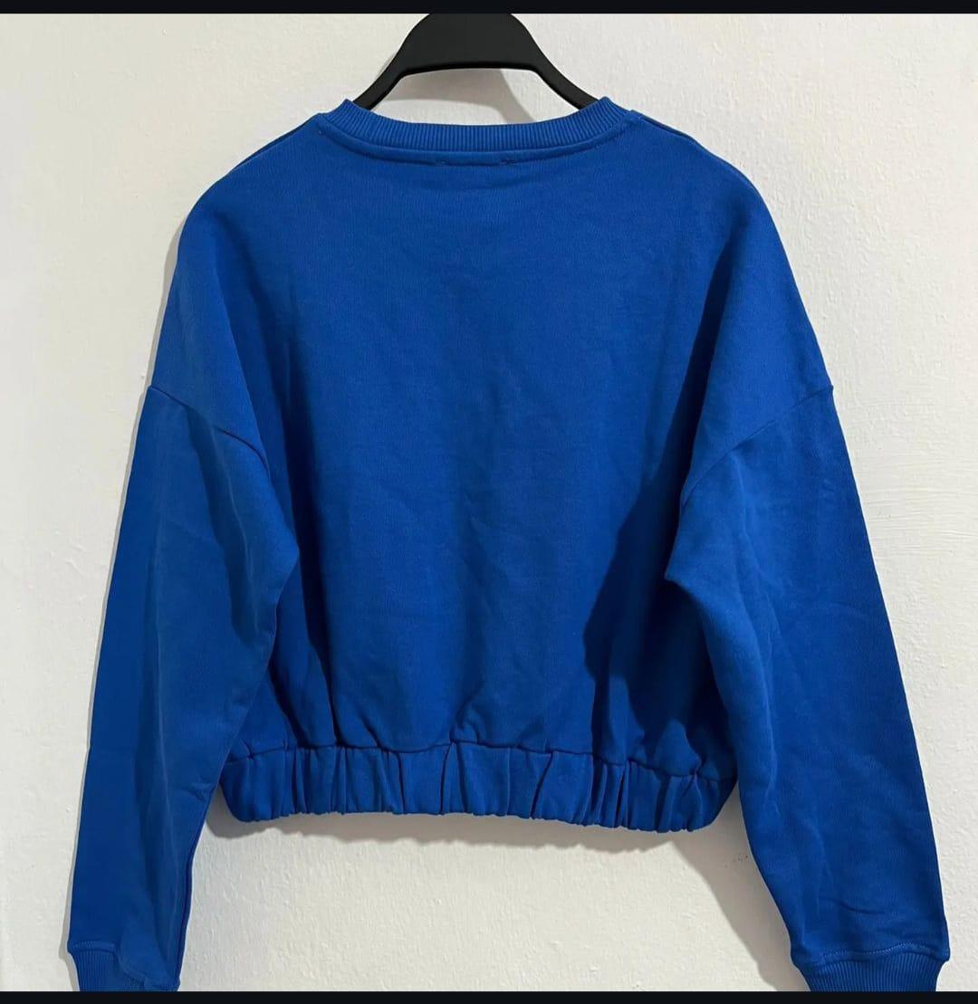 AEROPOSTALE ORJ KAYU MAVİ BİSİKLET YAKA BASKILI SWEATSHIRT