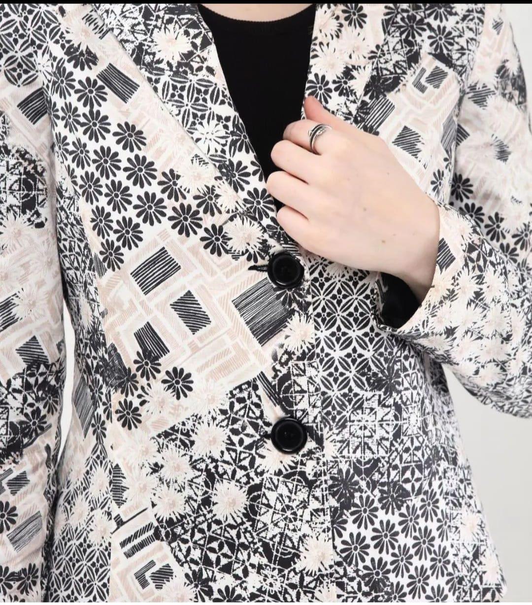ALBA MODA ORJ DESENLİ İÇİ ASTARLI CEKET