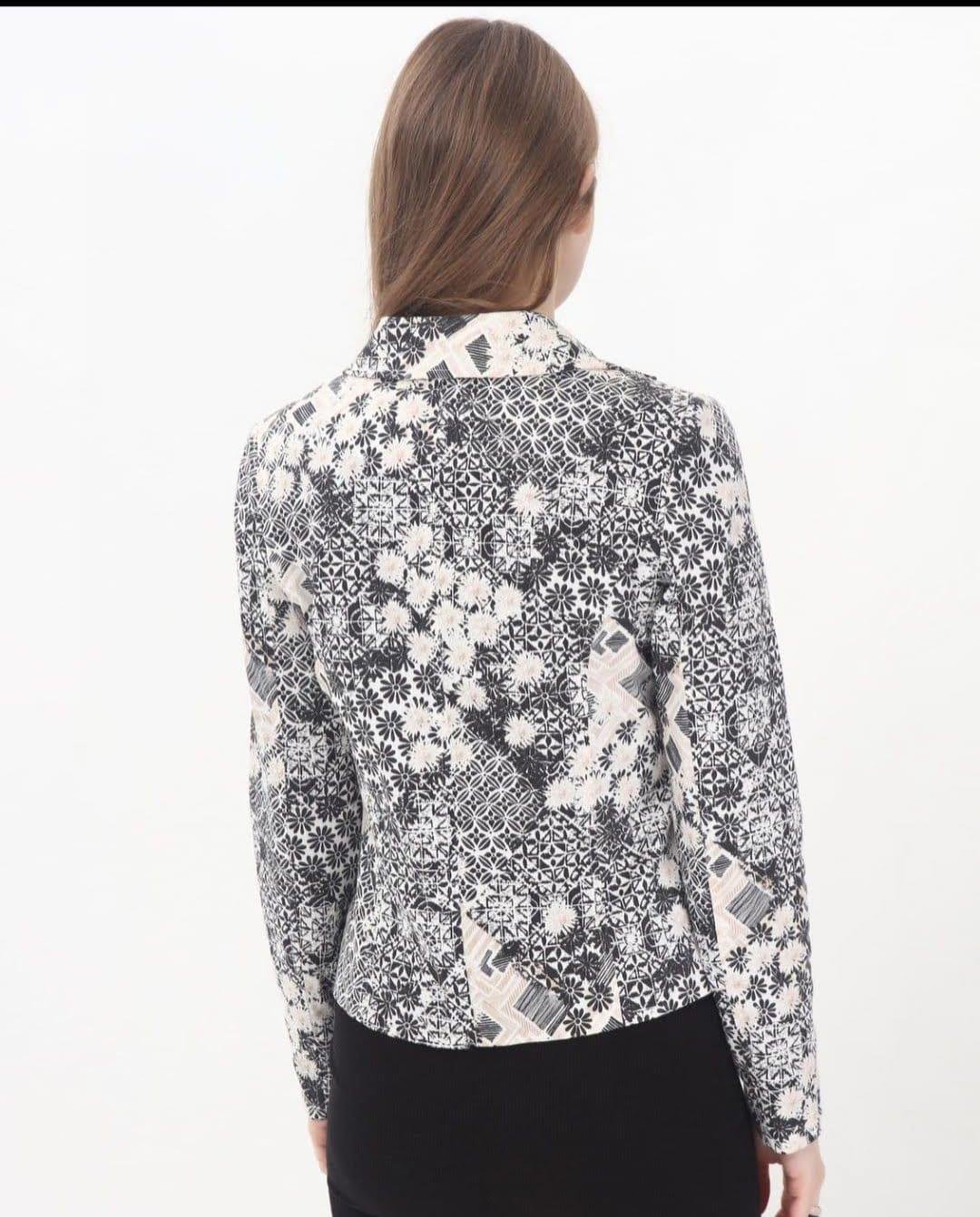 ALBA MODA ORJ DESENLİ İÇİ ASTARLI CEKET