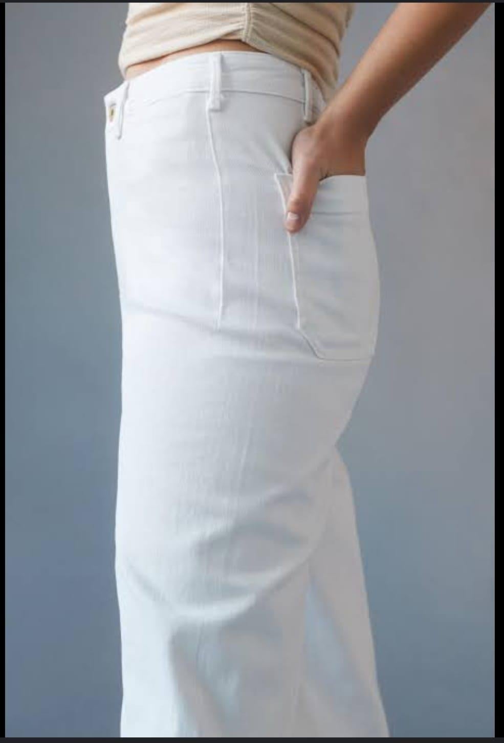 ANTHROPOLOGIE ORJ BEYAZ LİKRALI PLAZZO JEAN