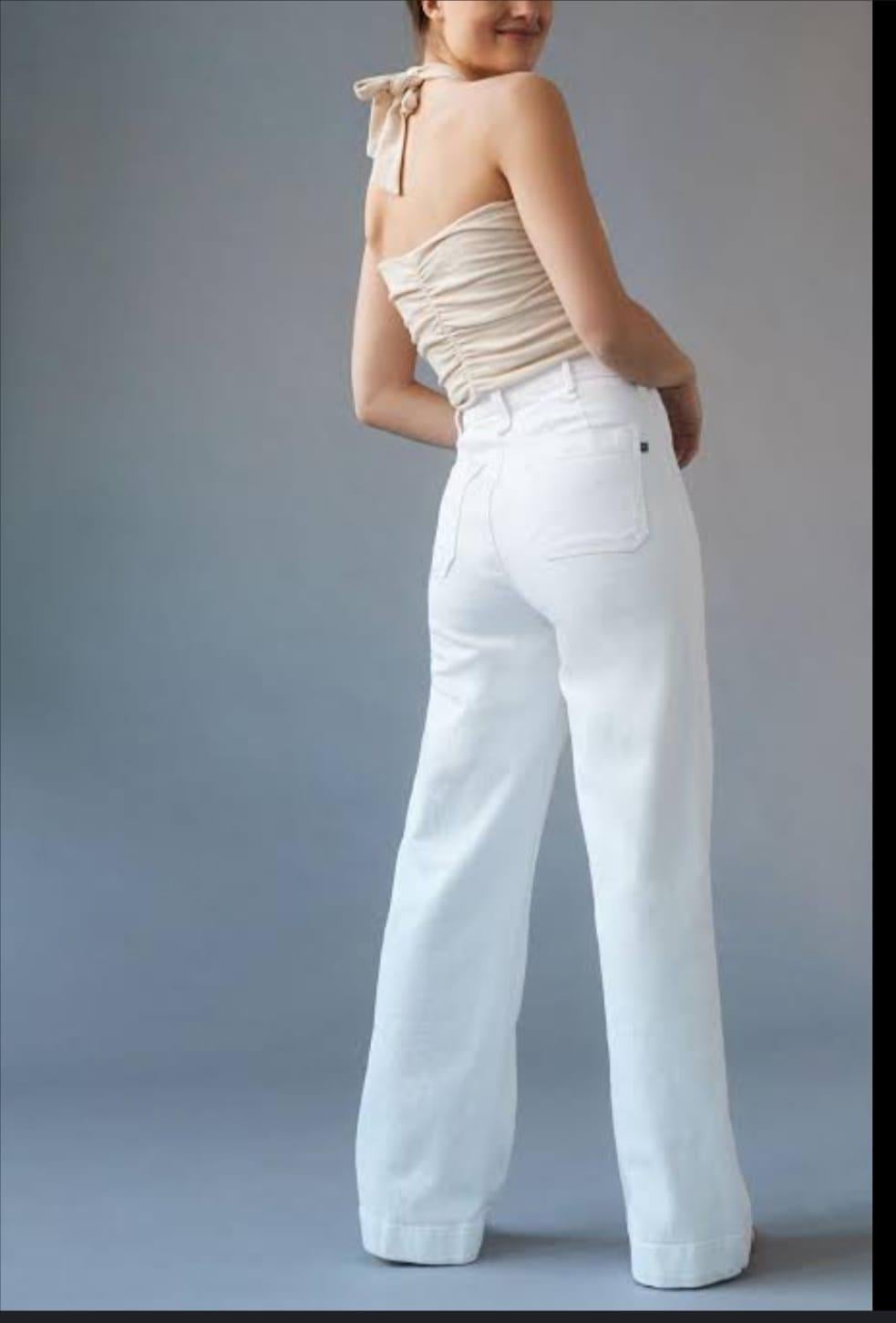 ANTHROPOLOGIE ORJ BEYAZ LİKRALI PLAZZO JEAN