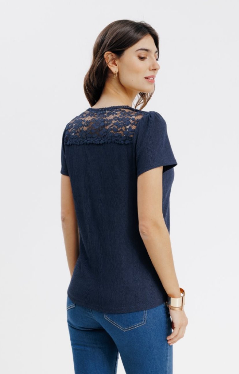 ARMAND THIERY ORJ LACİVERT V YAKA T-SHIRT