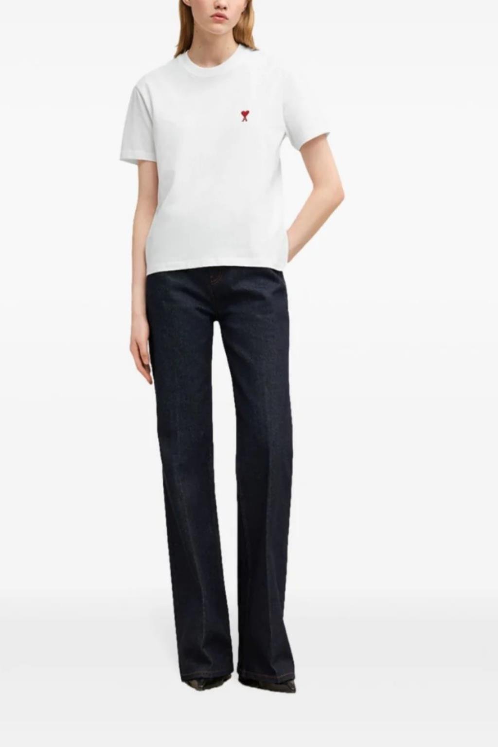 BEYAZ BİSİKLET YAKA OVERSIZE T-SHIRT