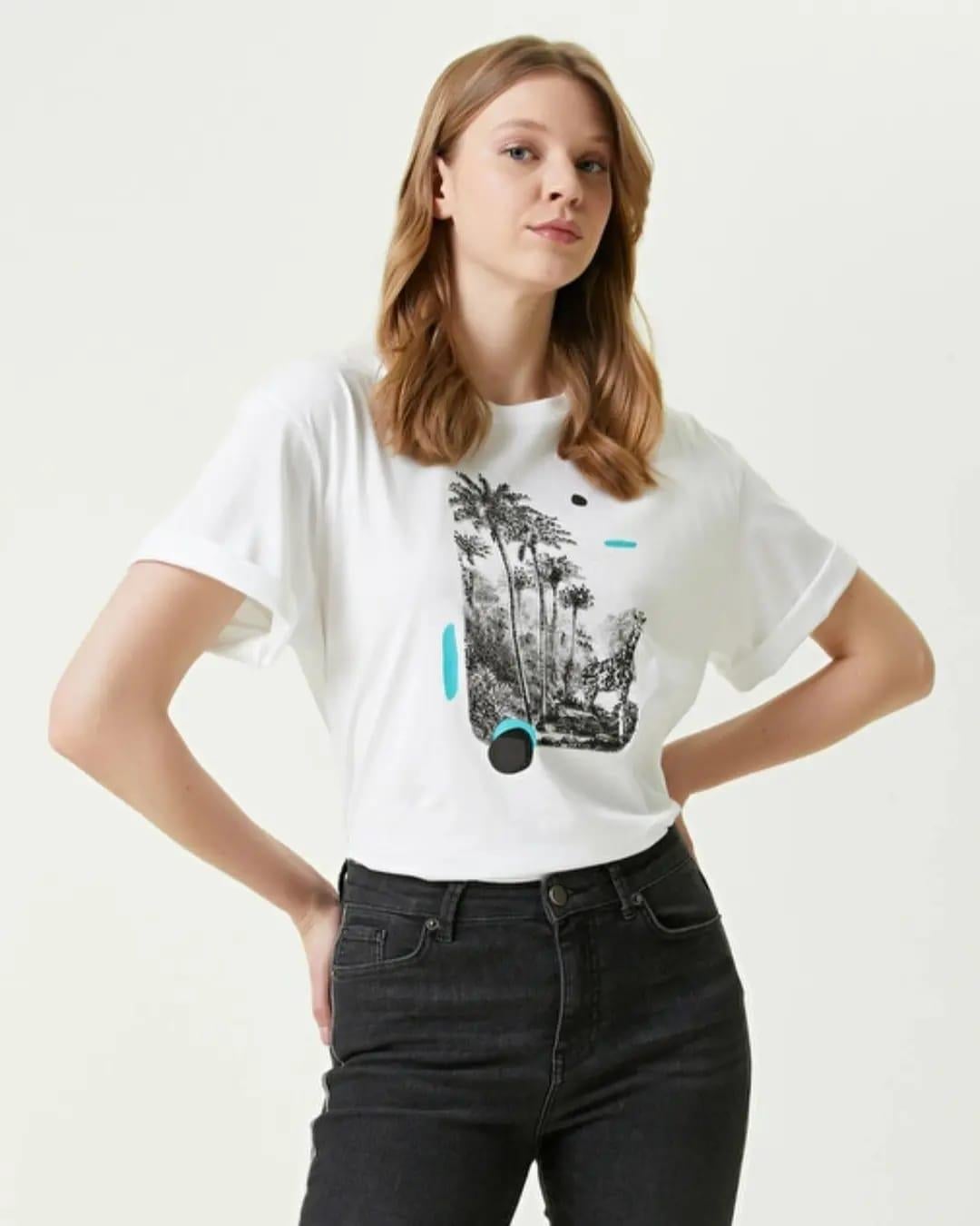 BYM CLB MODEL BEYAZ BİSİKLET YAKA BASIC T-SHIRT