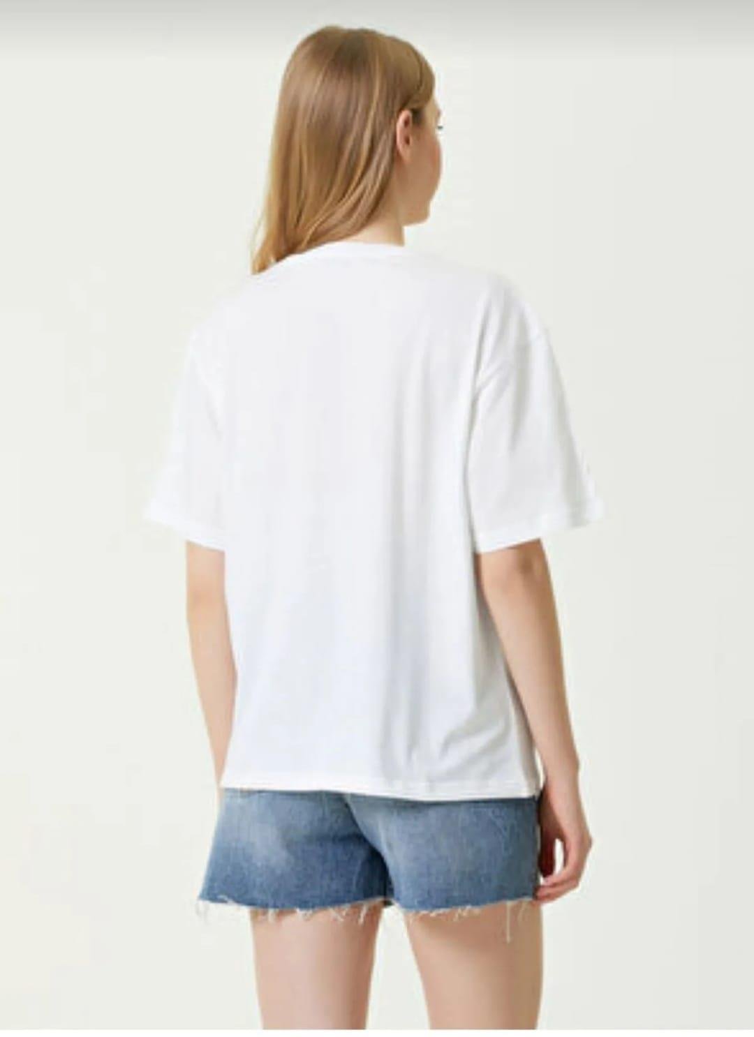 BYM CLB MODEL BEYAZ BİSİKLET YAKA T-SHIRT