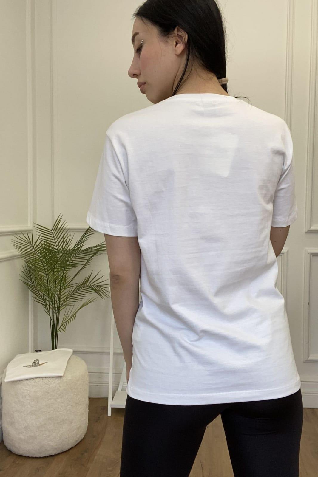BYM CLB MODEL BEYAZ BİSİKLET YAKA T-SHIRT
