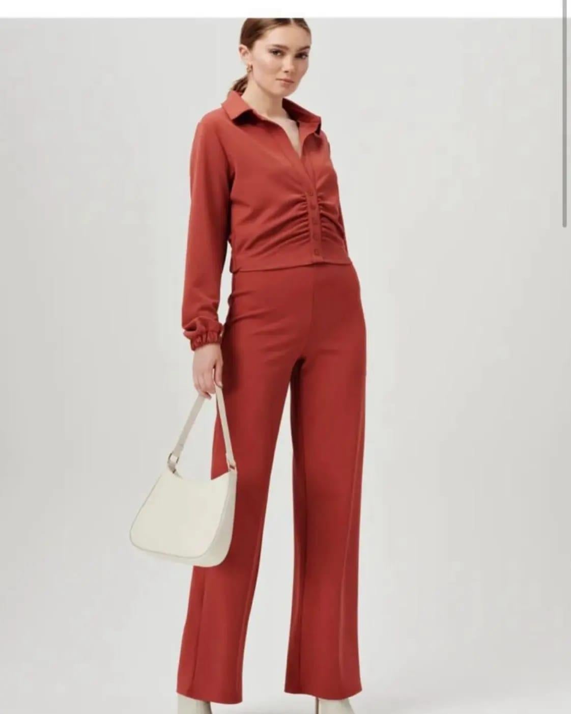 COSTES ORJ KREMİT CREP KUMAŞ PANTOLON