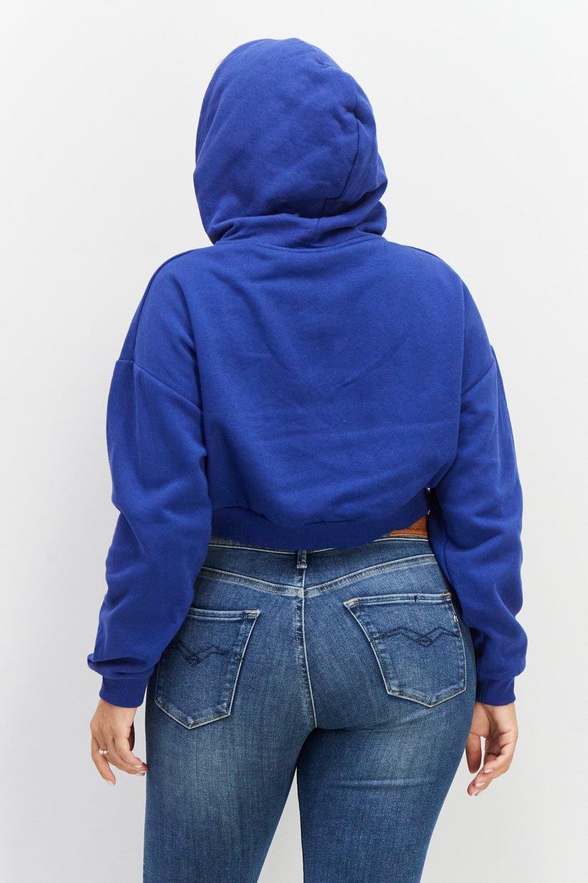 DON'T CALL ME JENNYFER ORJ MAVİ BASKILI CROP SWEATSHIRT