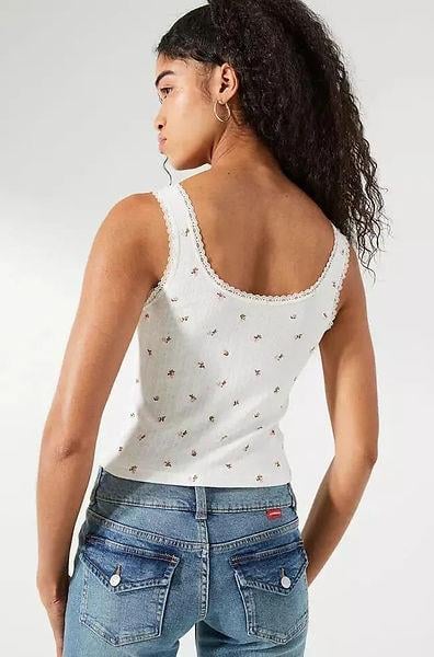 H&M ORJ BEYAZ ÇİÇEK BASKILI ATLET
