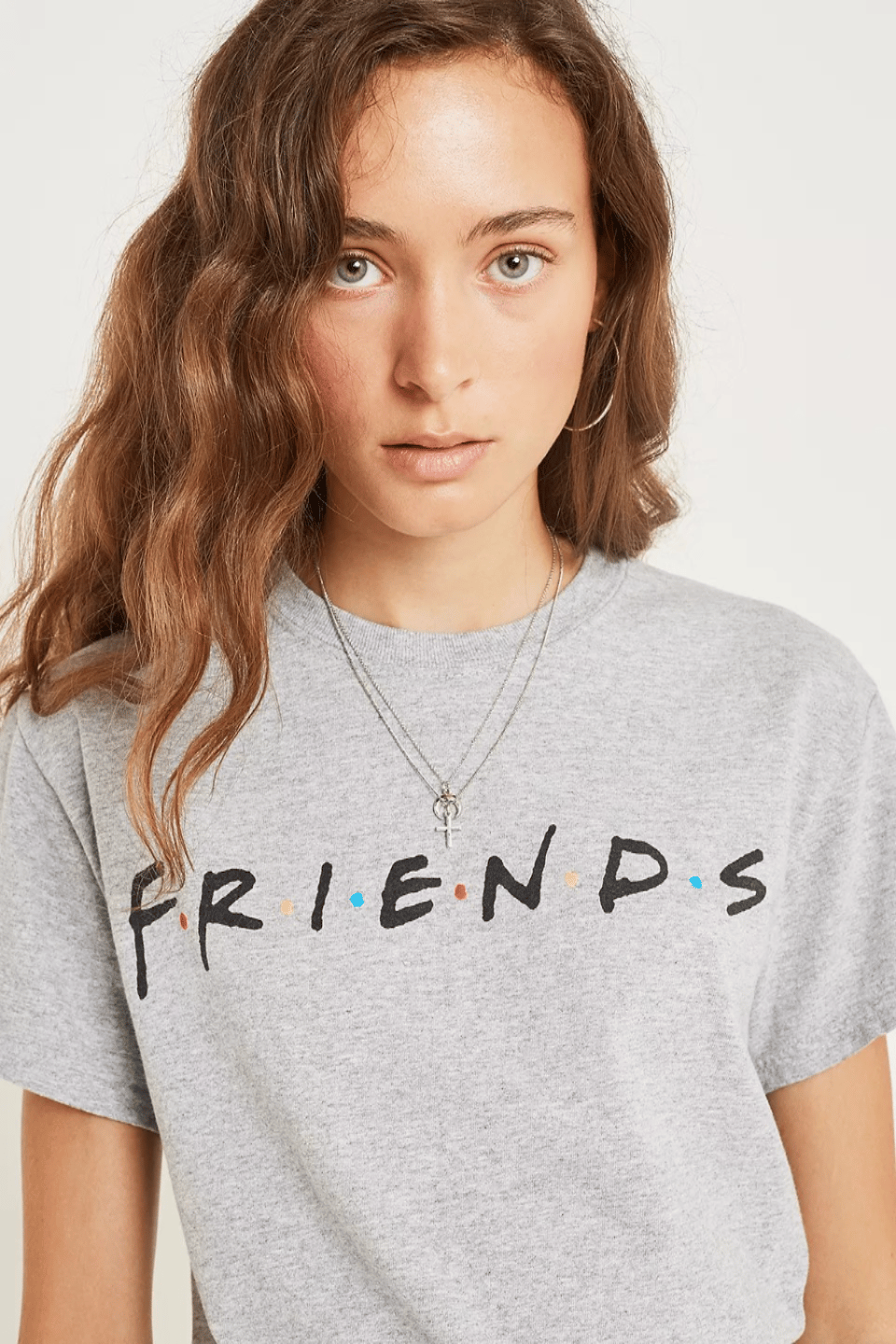 H&M ORJ GRİ BASKILI BİSİKLET YAKA BASIC T-SHIRT