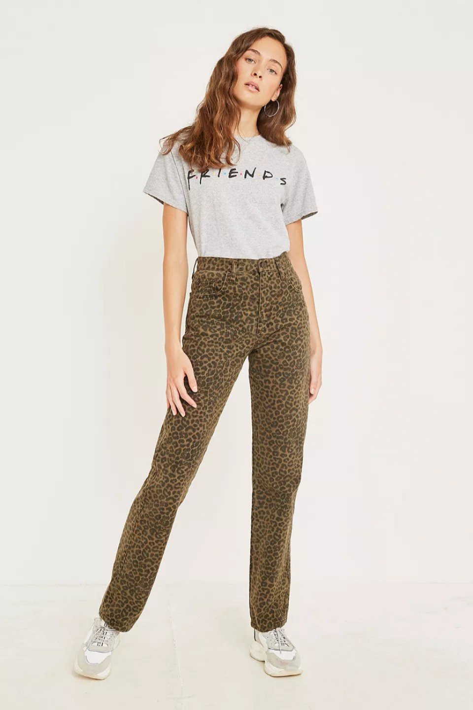 H&M ORJ GRİ BASKILI BİSİKLET YAKA BASIC T-SHIRT
