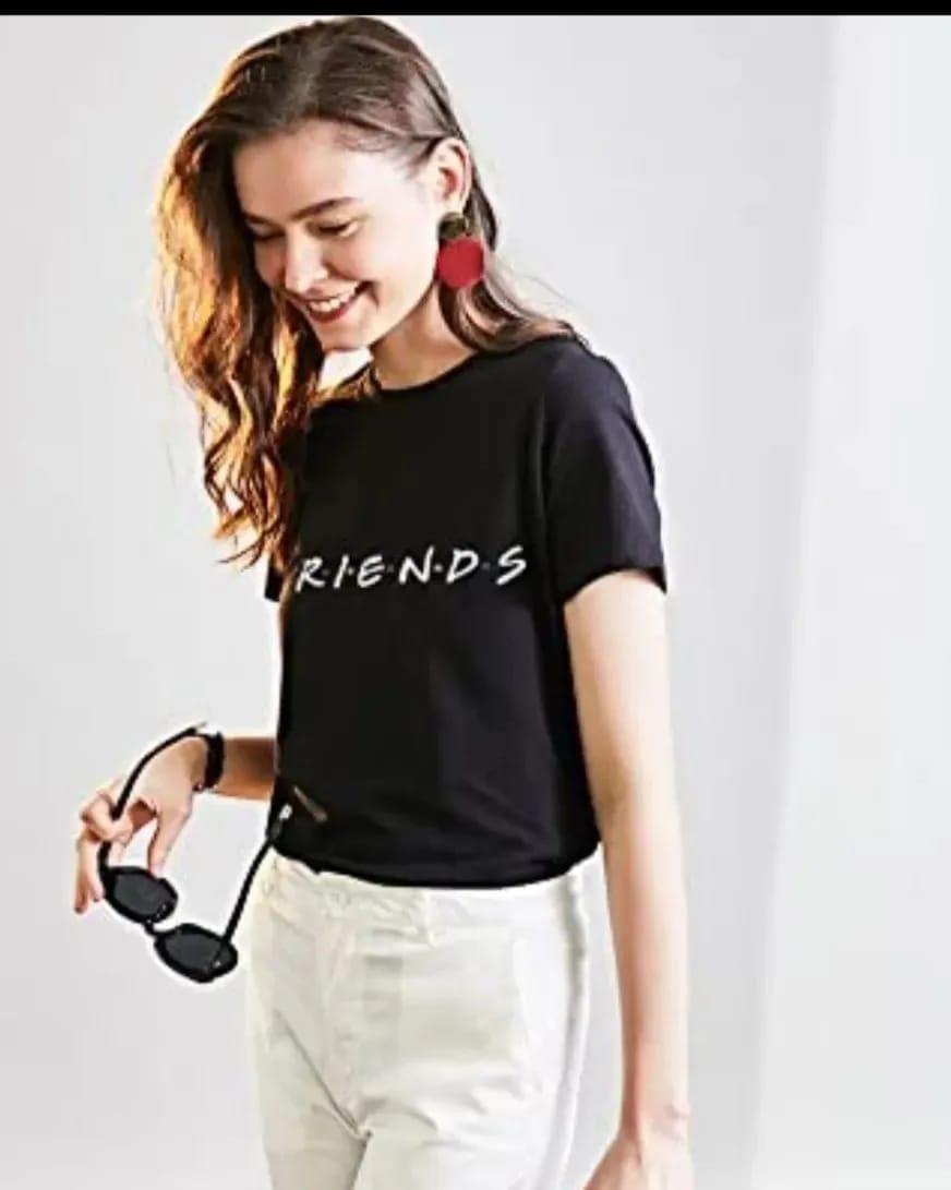 H&M ORJ SİYAH BASKILI BİSİKLET YAKA BASIC T-SHIRT