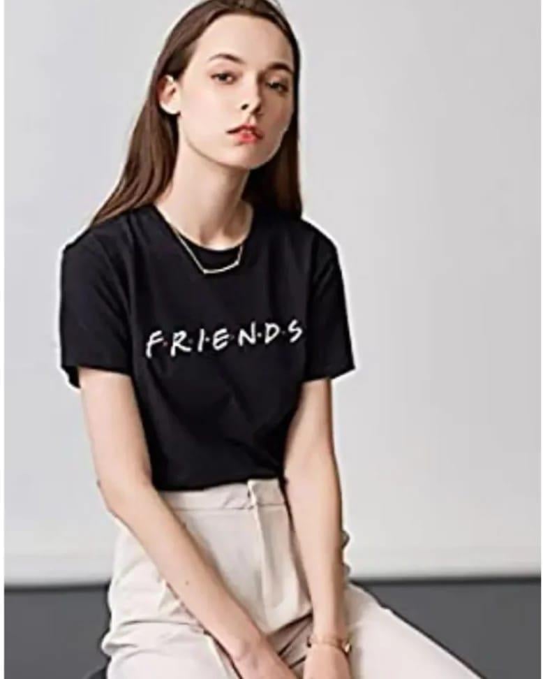 H&M ORJ SİYAH BASKILI BİSİKLET YAKA BASIC T-SHIRT