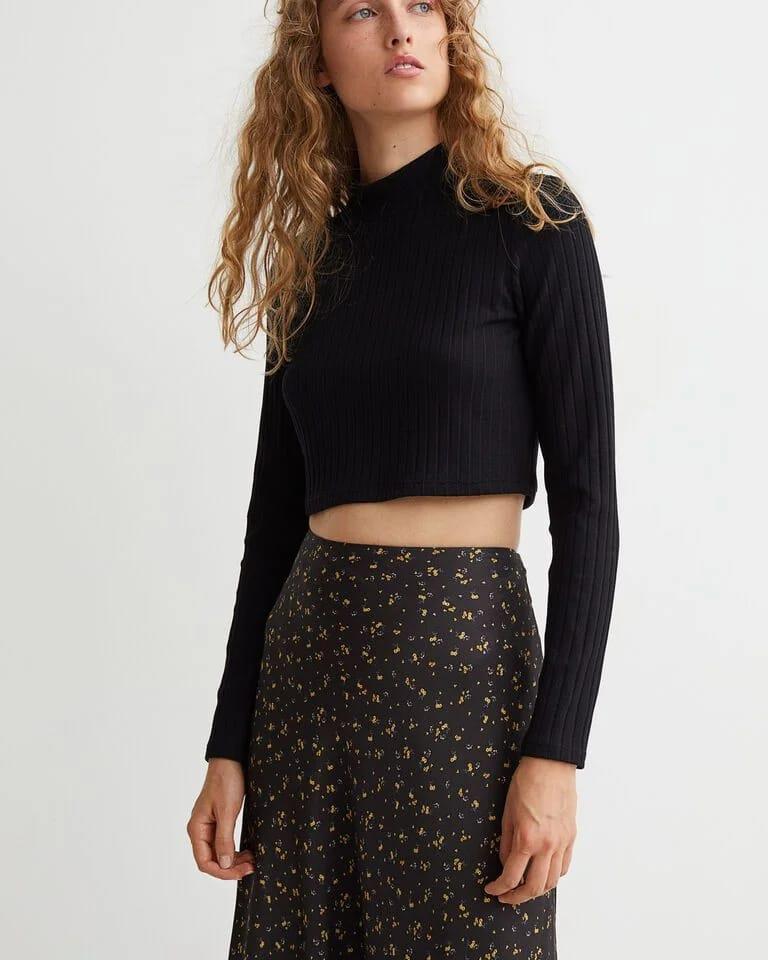 HM ORJ SİYAH YARIM BALIKÇI BOĞAZLI FİTİLLİ CROP BADY