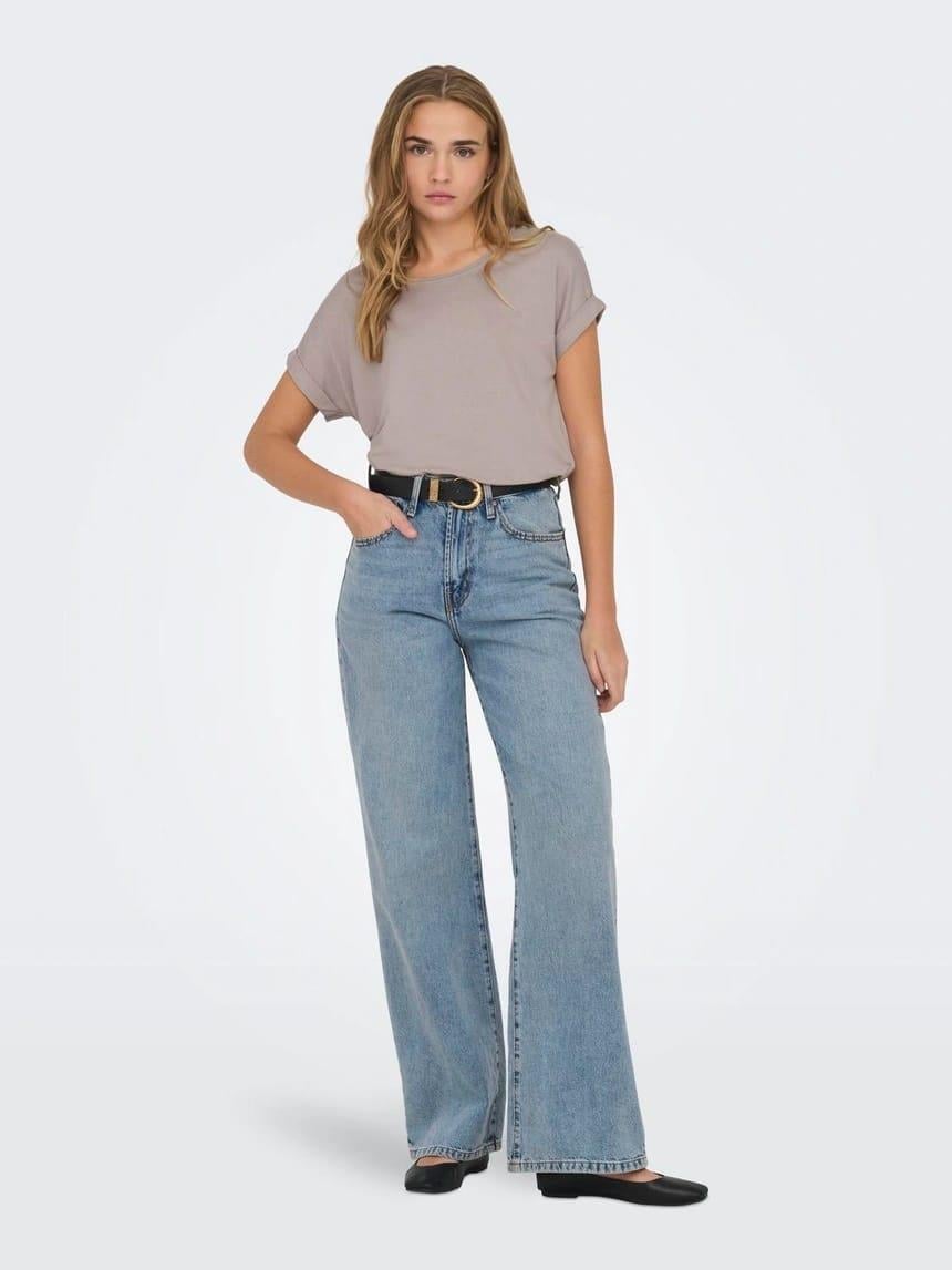 ONLY ORJ BEJ BİSİKLET YAKA BASIC T-SHIRT