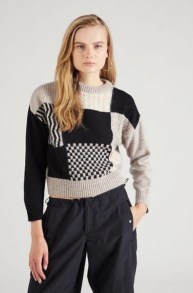 ONLY ORJ KISA RENKLİ BLOCK O-NECK TRİKO KAZAK