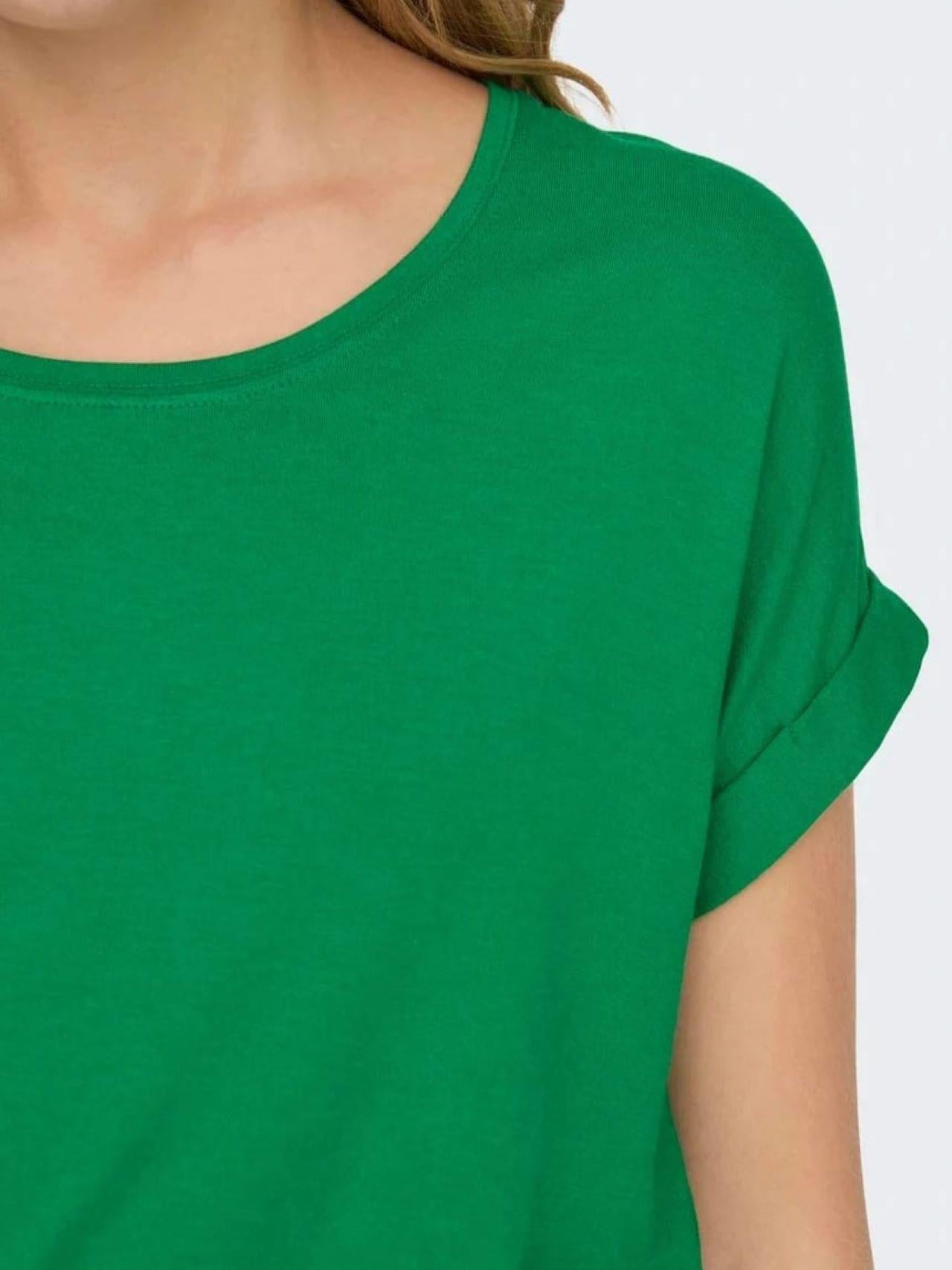 ONLY ORJ YEŞİL BİSİKLET YAKA BASIC T-SHIRT