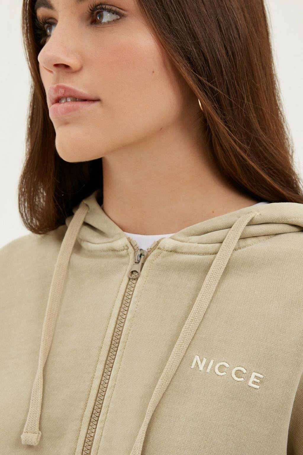 ORJ MARKA BEJ CROP KAPÜŞONLU SWEATSHIRT