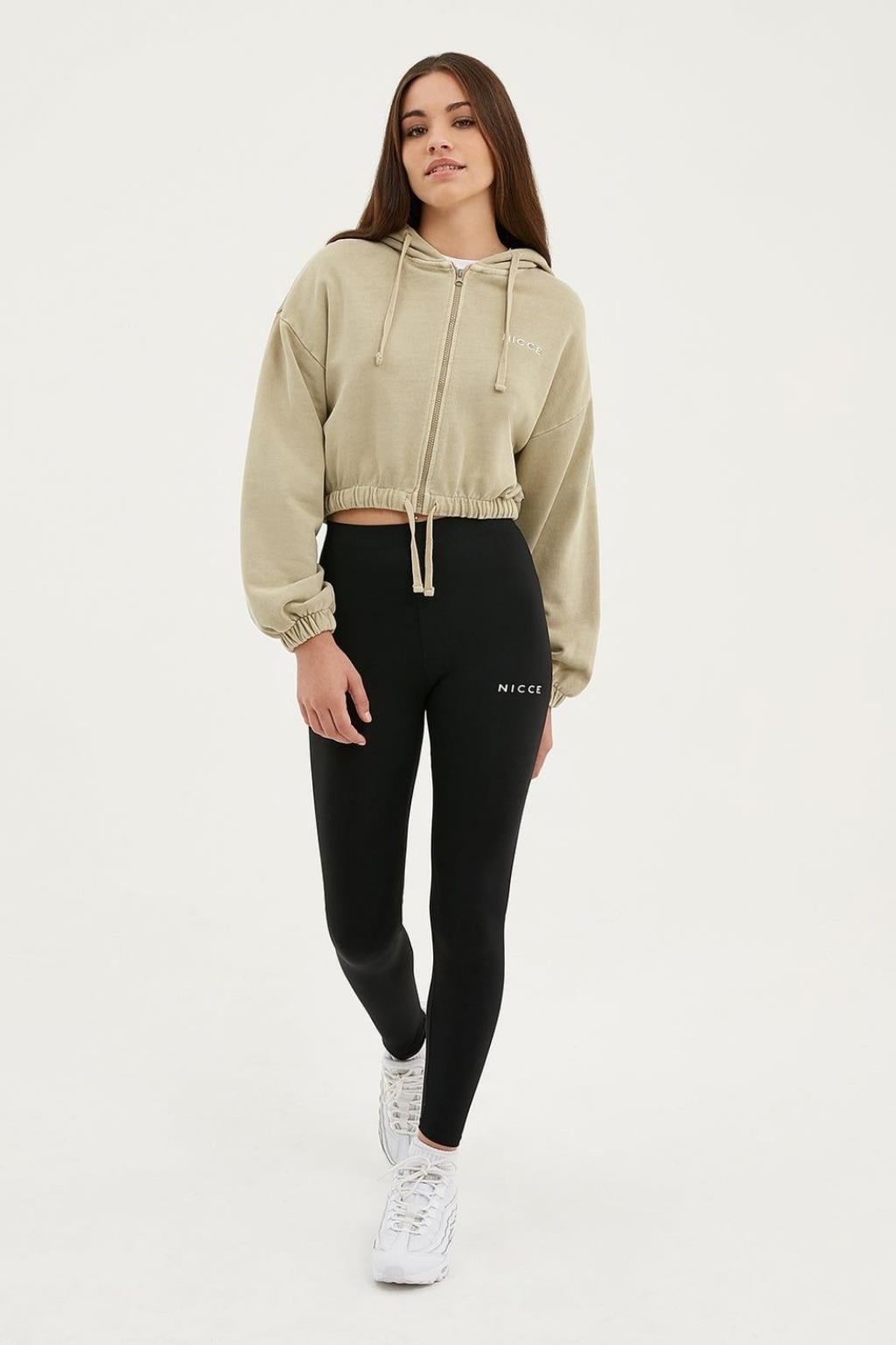 ORJ MARKA BEJ CROP KAPÜŞONLU SWEATSHIRT