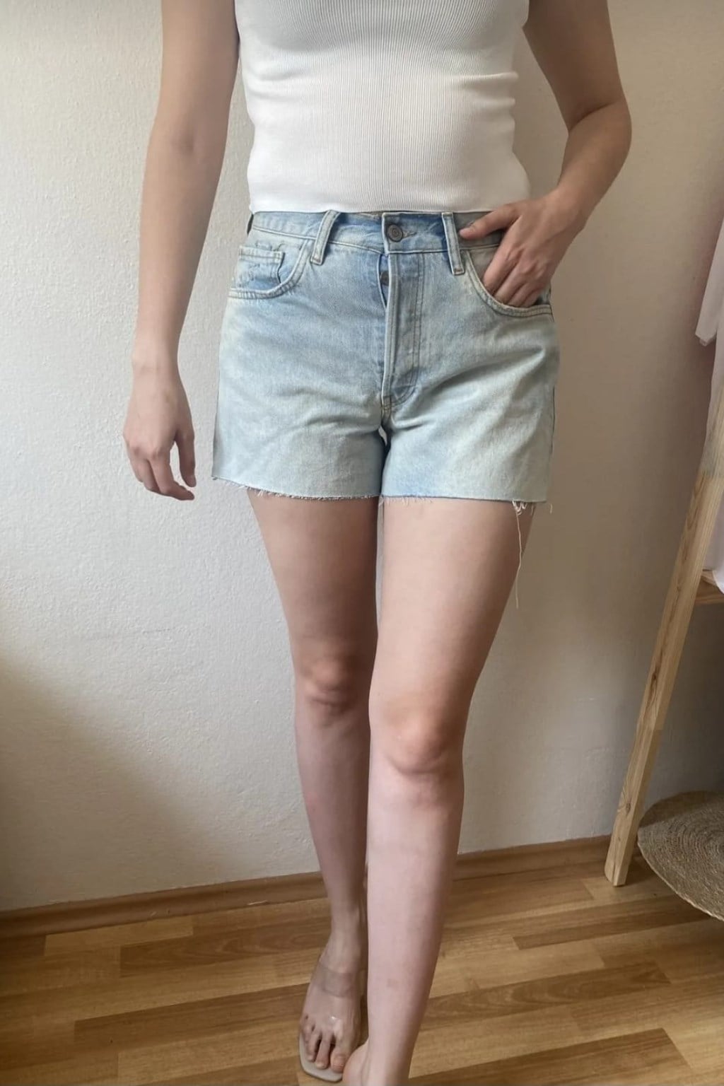 ORJ MARKA BUZ MAVİSİ DENİM ŞORT 