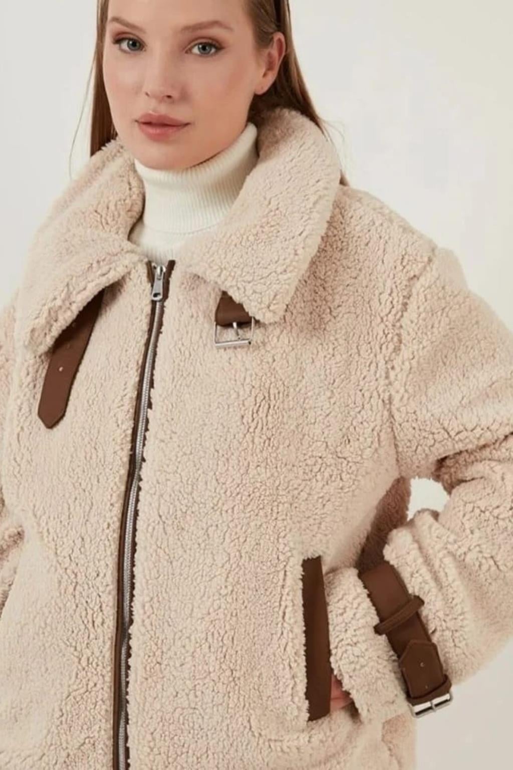 ORJ MARKA ECRU REGULAR FİT PELUŞ MONT