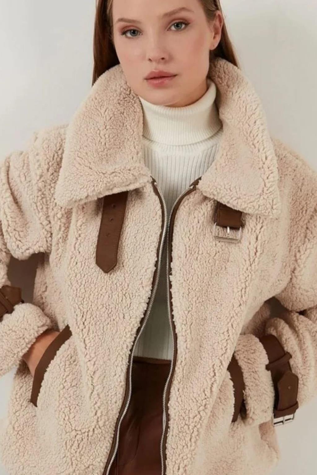 ORJ MARKA ECRU REGULAR FİT PELUŞ MONT