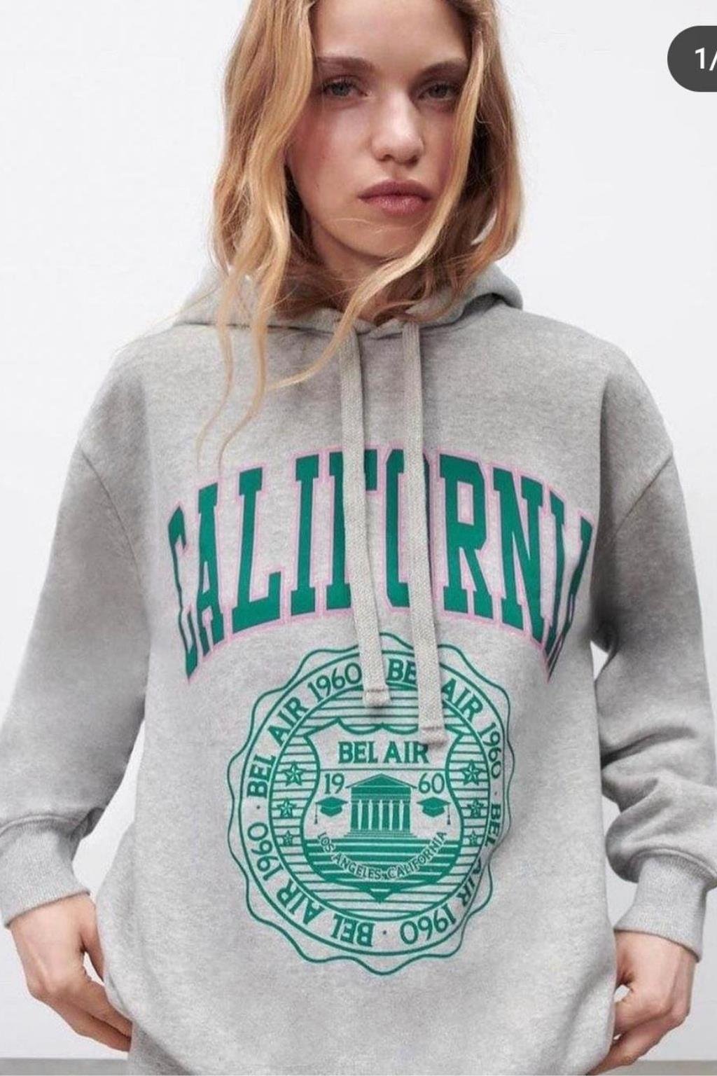 ORJ MARKA GRİ DESENLİ OVERSIZE SWEATSHIRT