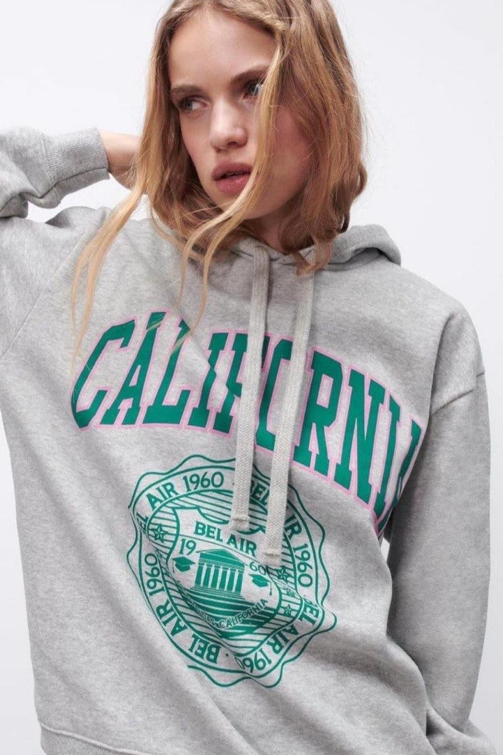 ORJ MARKA GRİ DESENLİ OVERSIZE SWEATSHIRT