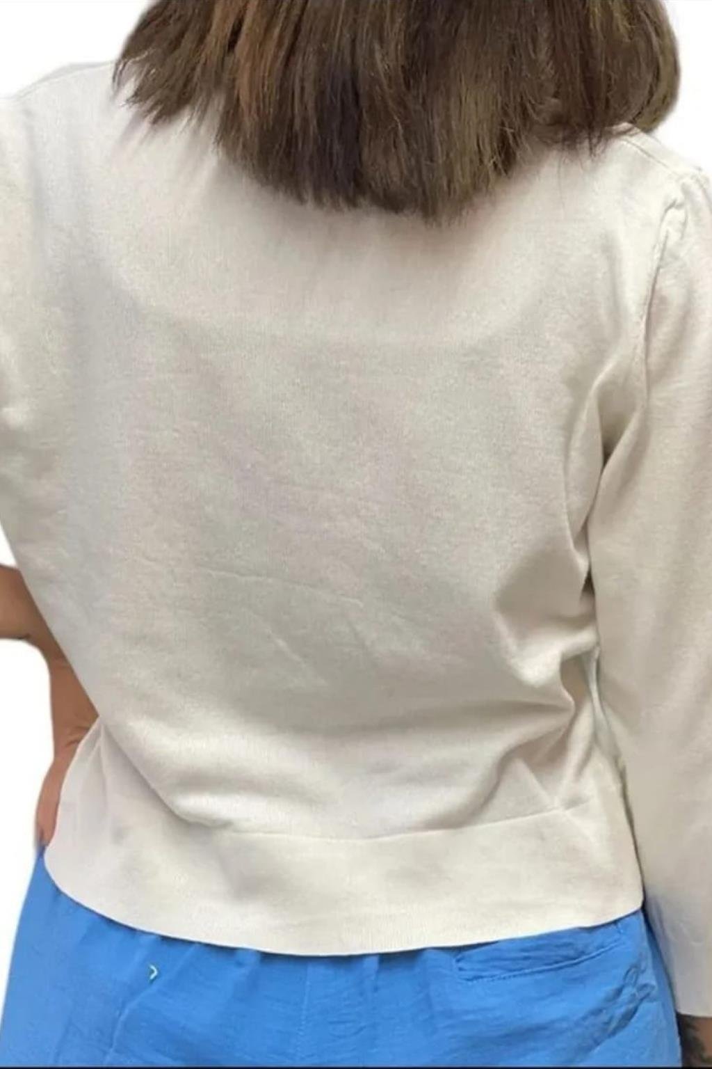 ORJ MARKA KREM BOLERO YARASA TRUVAKAR KOL CROP HIRKA