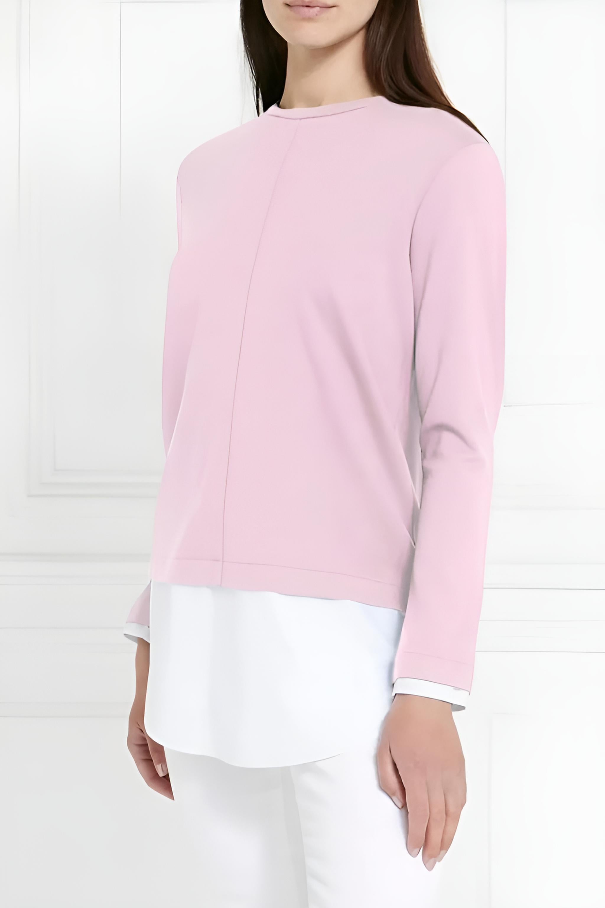 ORJ MARKA PEMBE BİSİKLET YAKA UZUN KOL SWEATSHIRT