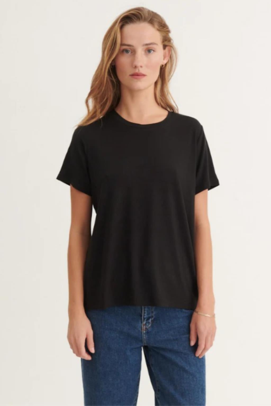 ORJ MARKA SİYAH BİSİKLET YAKA BASIC T-SHIRT