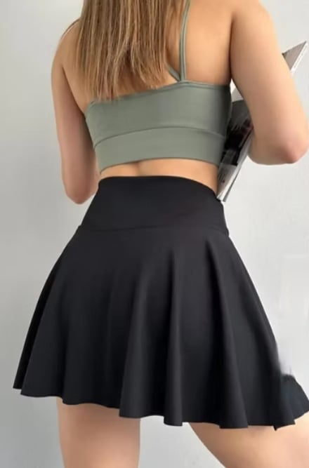 OYSH MODEL SİYAH YAN CEP MODAL TAYT ŞORT ETEK