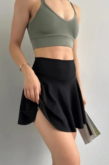 OYSH MODEL SİYAH YAN CEP MODAL TAYT ŞORT ETEK