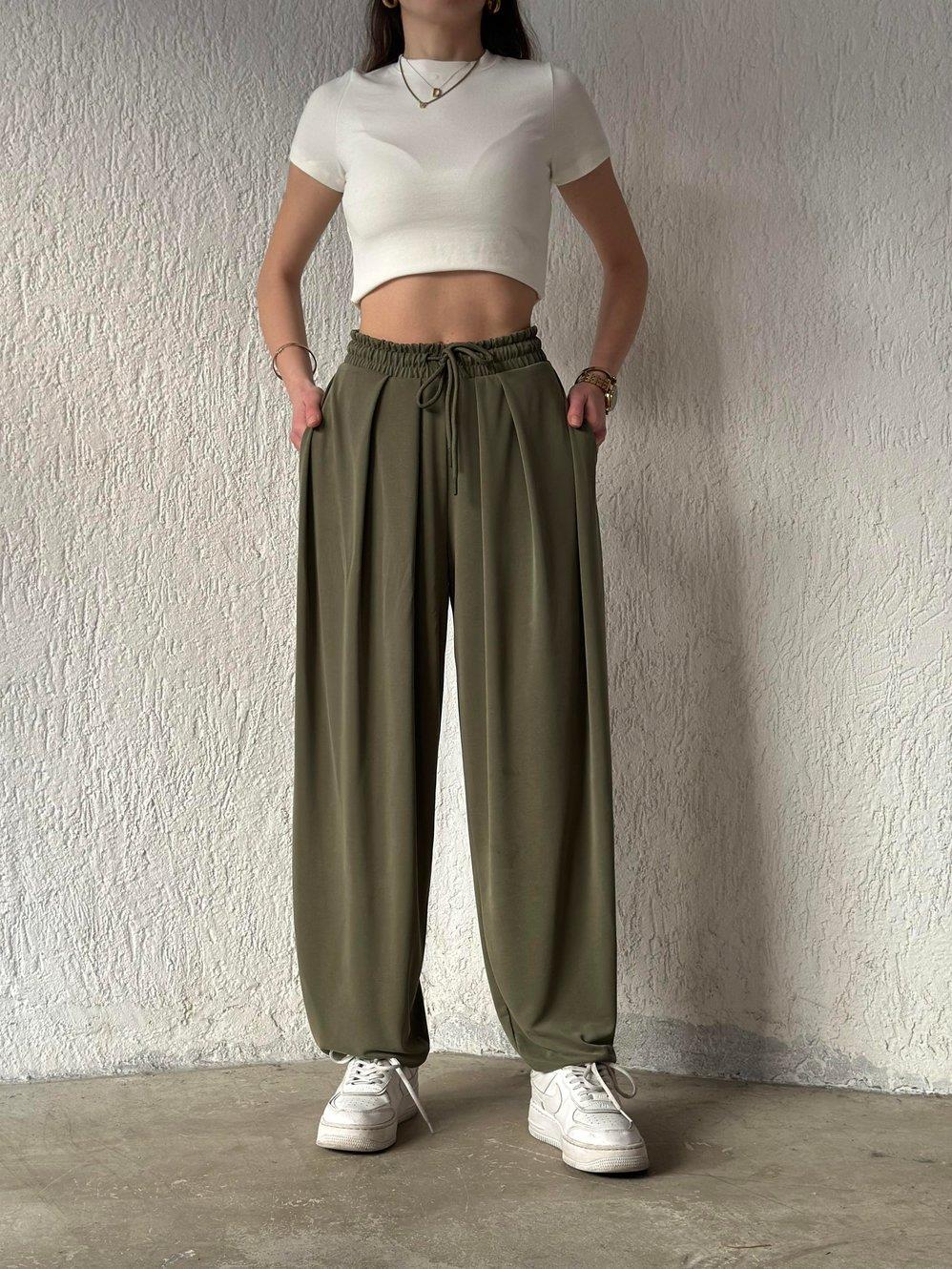 OYSHO MODEL YEŞİL KONFORT DELUKS MODAL ŞALVAR PANTOLON