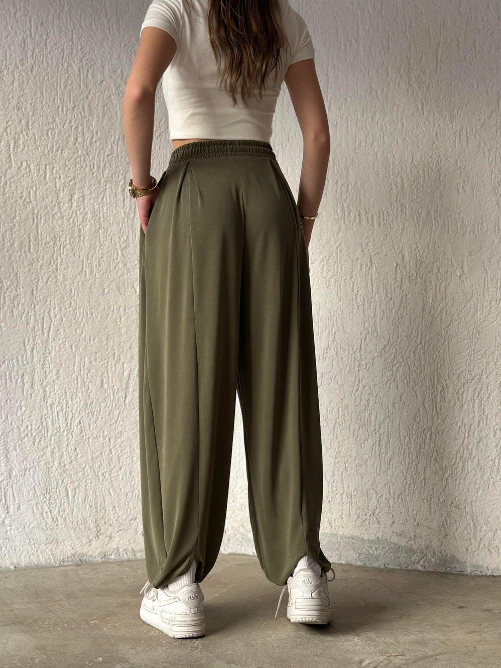OYSHO MODEL YEŞİL KONFORT DELUKS MODAL ŞALVAR PANTOLON