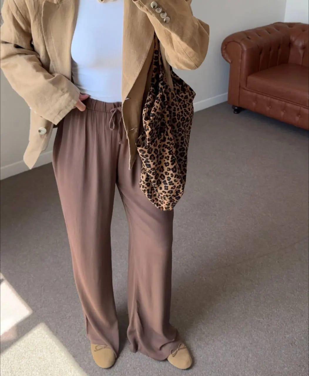 P&B MODEL KAHVE RENGİ İNCE TENCEL PANTOLON