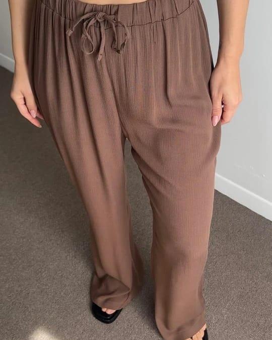 P&B MODEL KAHVE RENGİ İNCE TENCEL PANTOLON