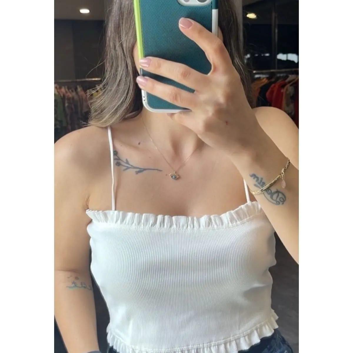 RESERVED ORJ İP ASKILI FIRFIRLI CROP BODY