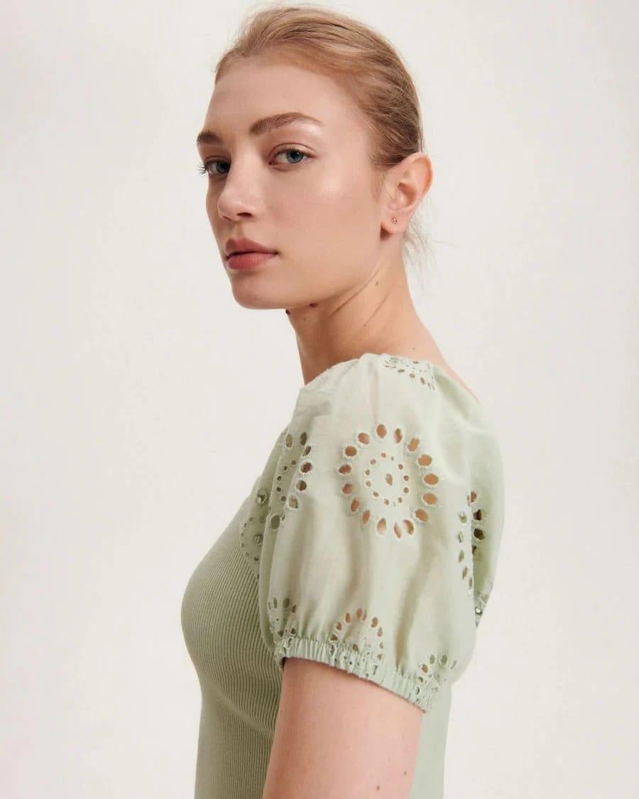 RESERVED ORJ LİMON KÜFÜ KOLU FİSTOLU CROP BODY