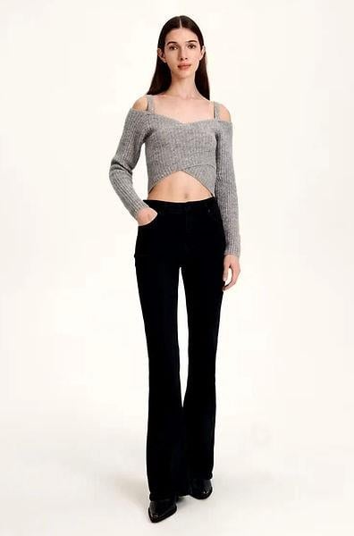 RSVD ORJ OMUZLARI AÇIK ÖRME CROP SWEATER