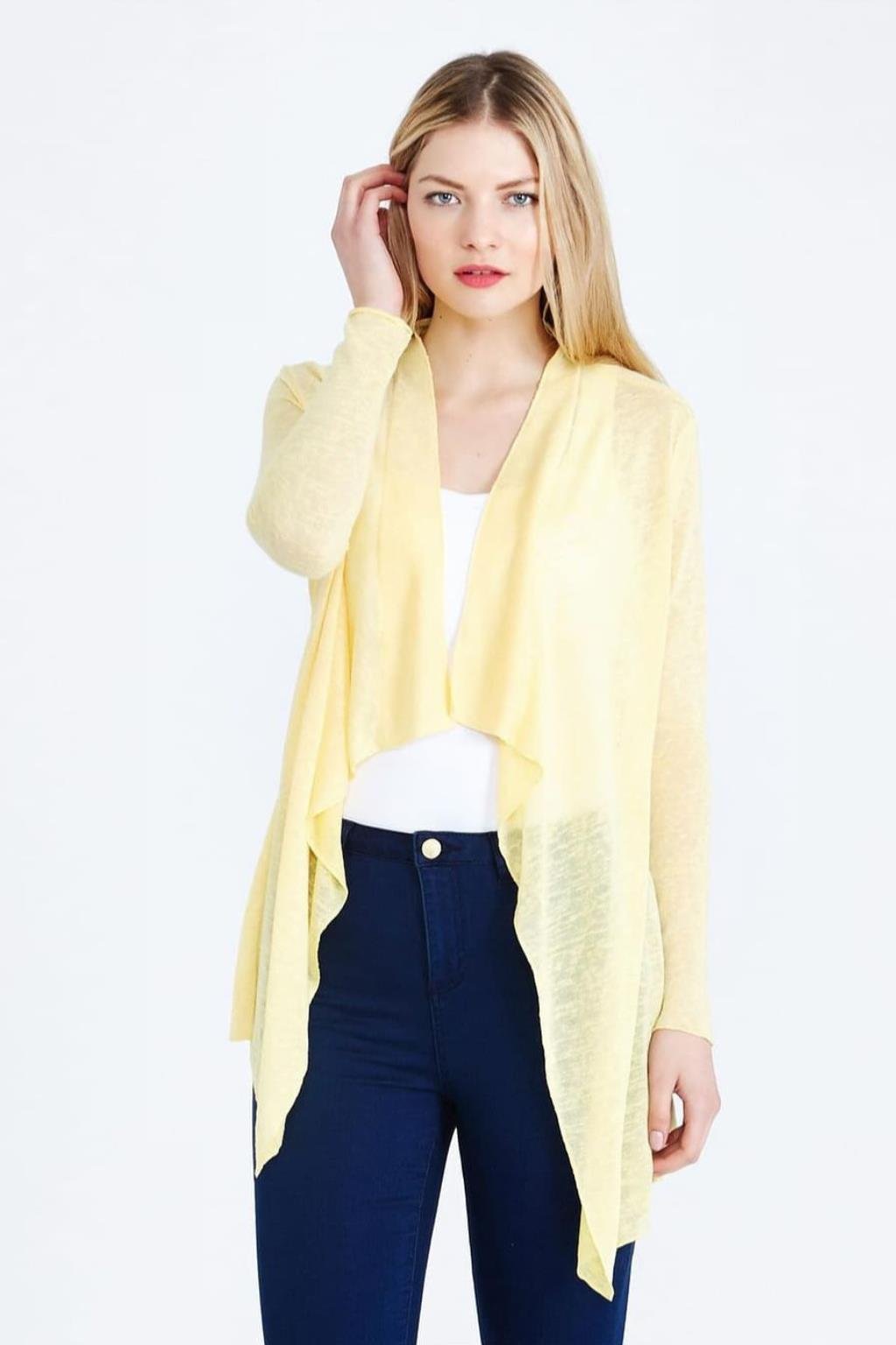 SARI ÖRME TÜL HIRKA