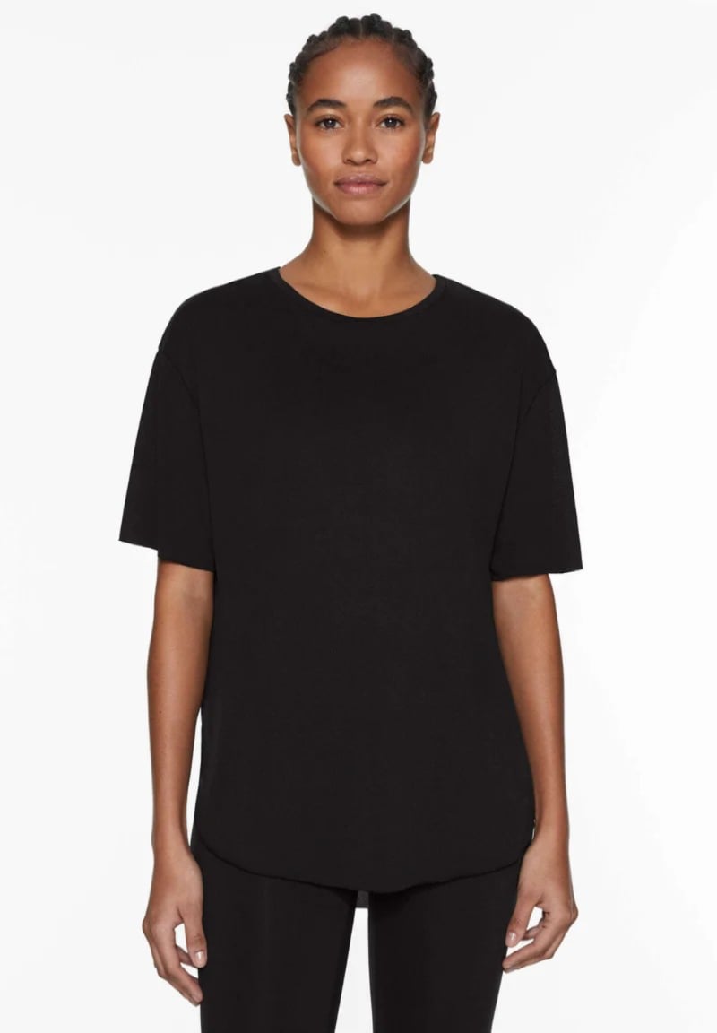 SİYAH BİSİKLET & V YAKA KISA KOL MODAL T-SHIRT