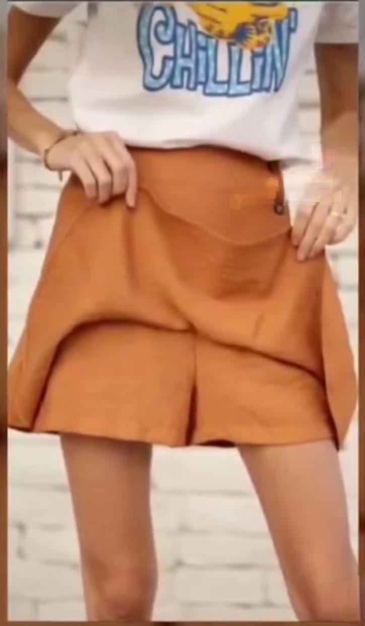TRND ORANGE KUMAŞ ŞORT ETEK