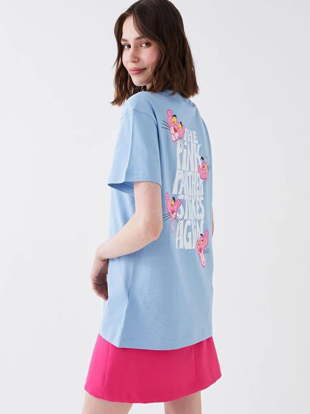 XSIDE ORJ MAVİ BASKILI OVESIZE T-SHIRT