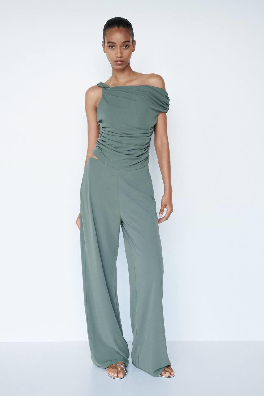 ZR MODEL YEŞİL YÜKSEK BEL PANTOLON