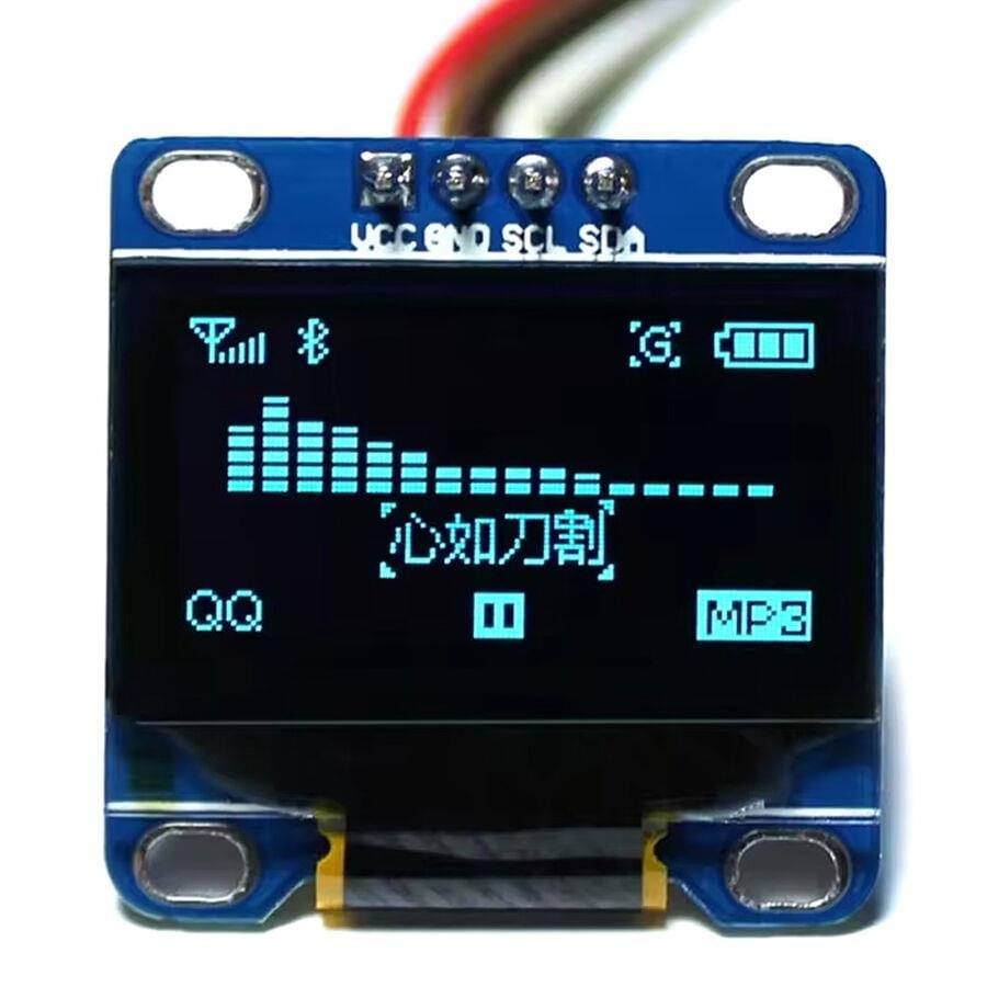 0.96 inç 128x64 OLED Ekran, SSD1306, I2C Seri Haberleşme, 4 Pin, Mavi
