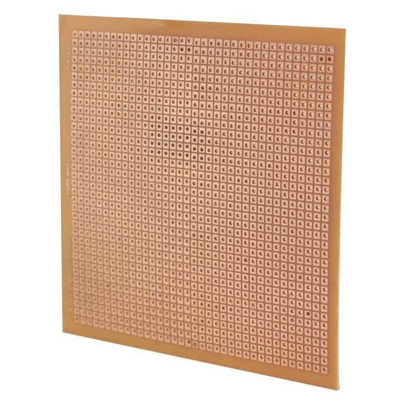 10x10cm Tek Yüzlü Delikli Bakırlı Plaket (Pertinaks Malzeme)