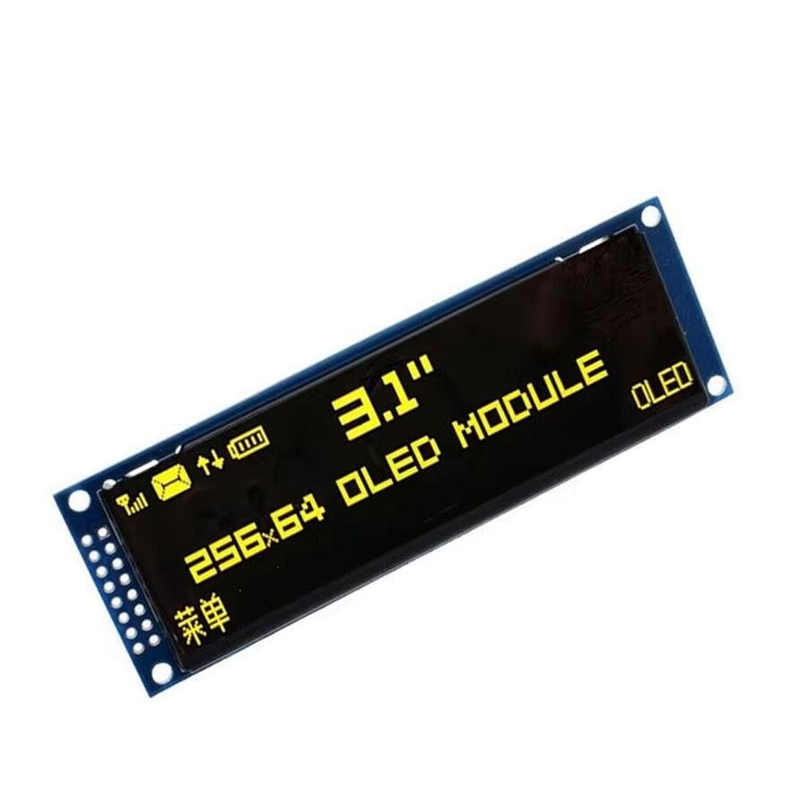 3.12 inç 256x64 OLED Ekran Modülü SSD1322 Paralel / SPI Sarı