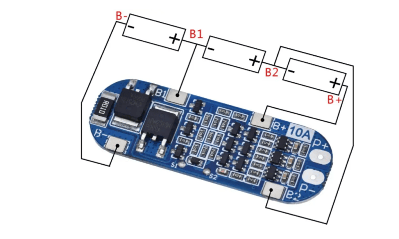 3S 10A 12.6V BMS Li-ion Lityum Pil Balanslı Koruma Devresi